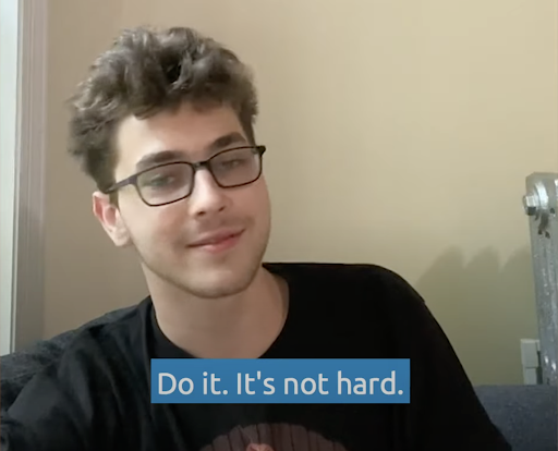 Image of a man with the caption "Do it. It's not hard."